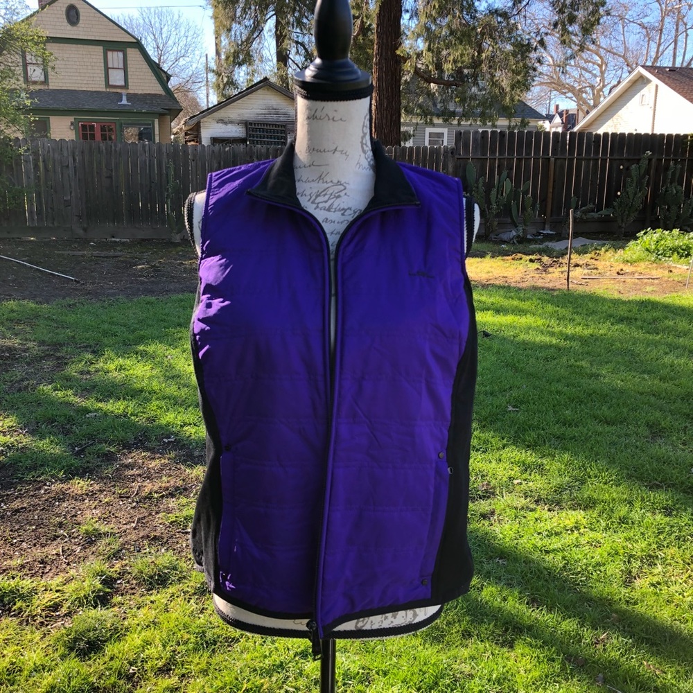 Lauren Ralph Lauren Purple Black Puffer Vest